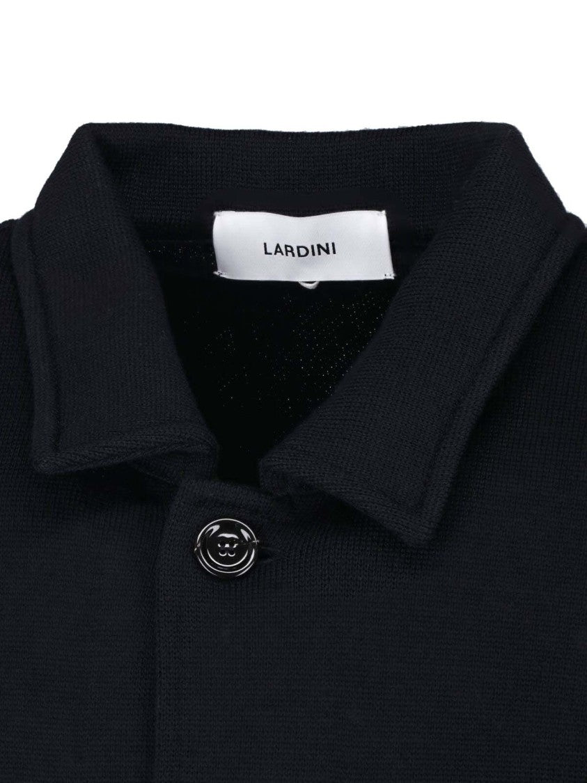 Lardini Black Virgin Wool Buttoned Shirt
