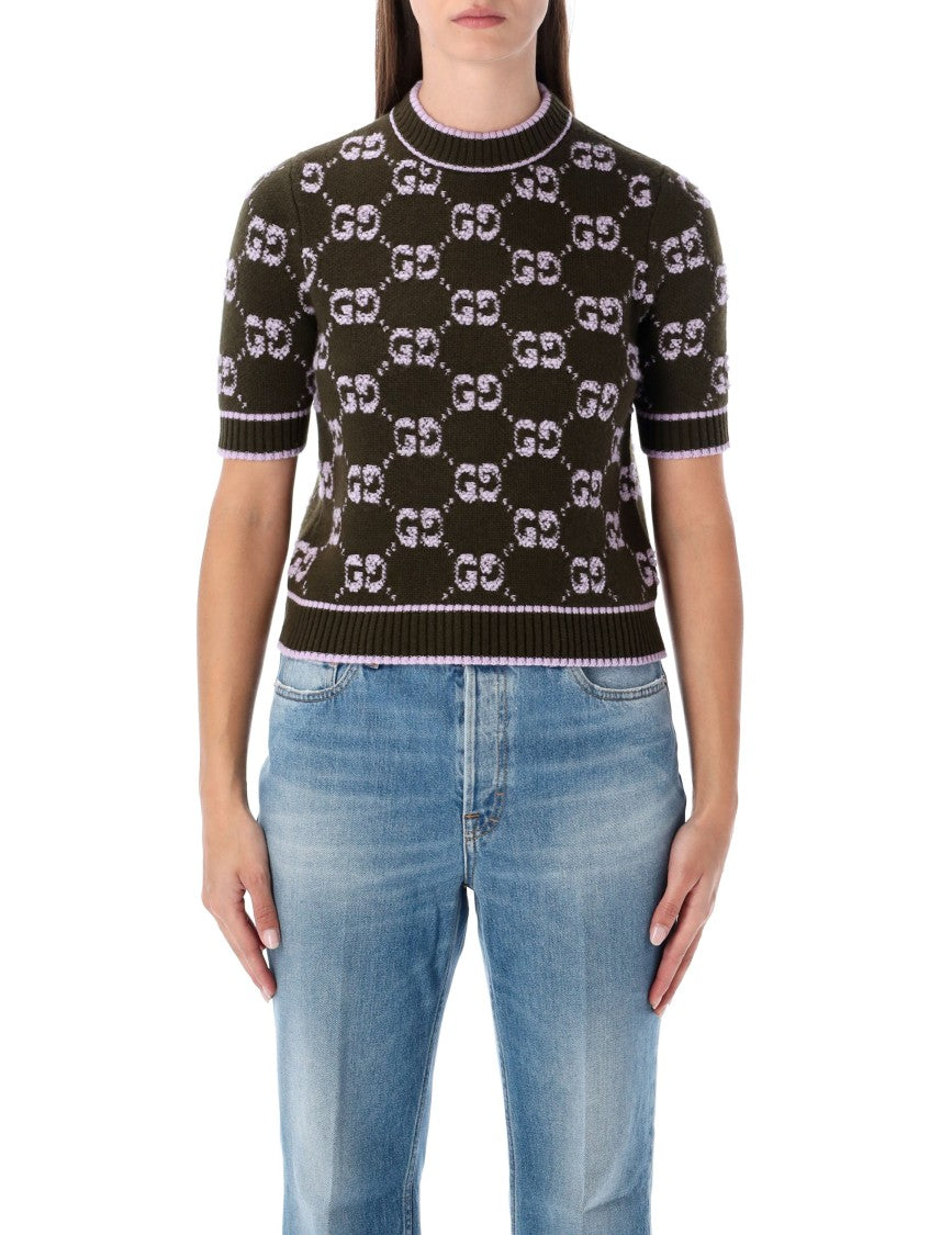 Gucci Gg Wool Bouclé Jacquard Top