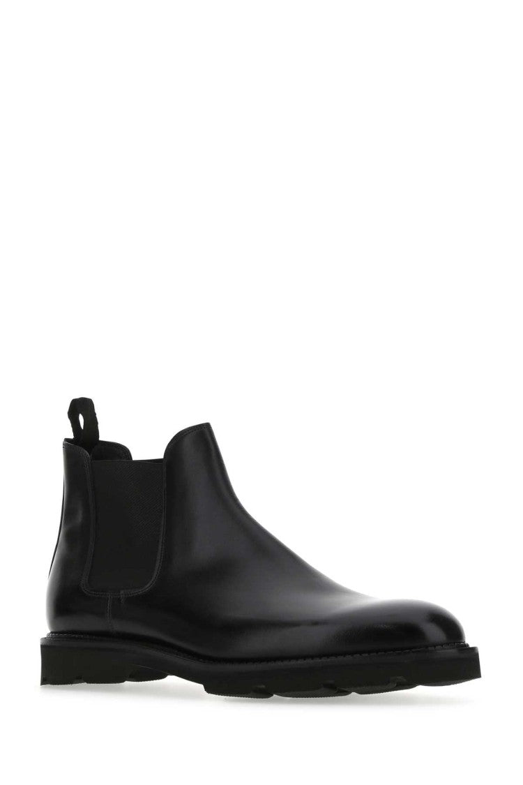 John Lobb Black Leather Lawry Ankle Boots