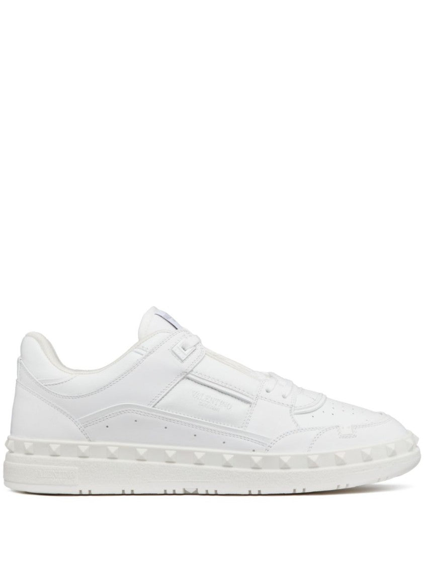 Valentino Garavani Premium Calf Leather Sneakers With Rockstud Detailing