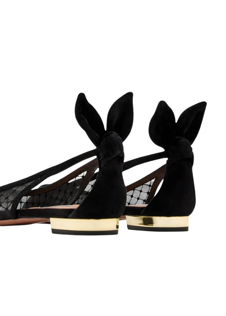 Aquazzura Bow Tie Net Ballet