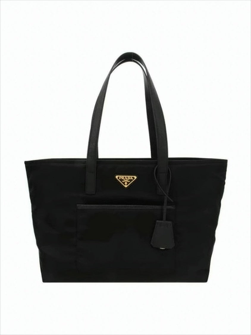 Prada Rectangular Shoulder Bag With Triangular Logo Plaque