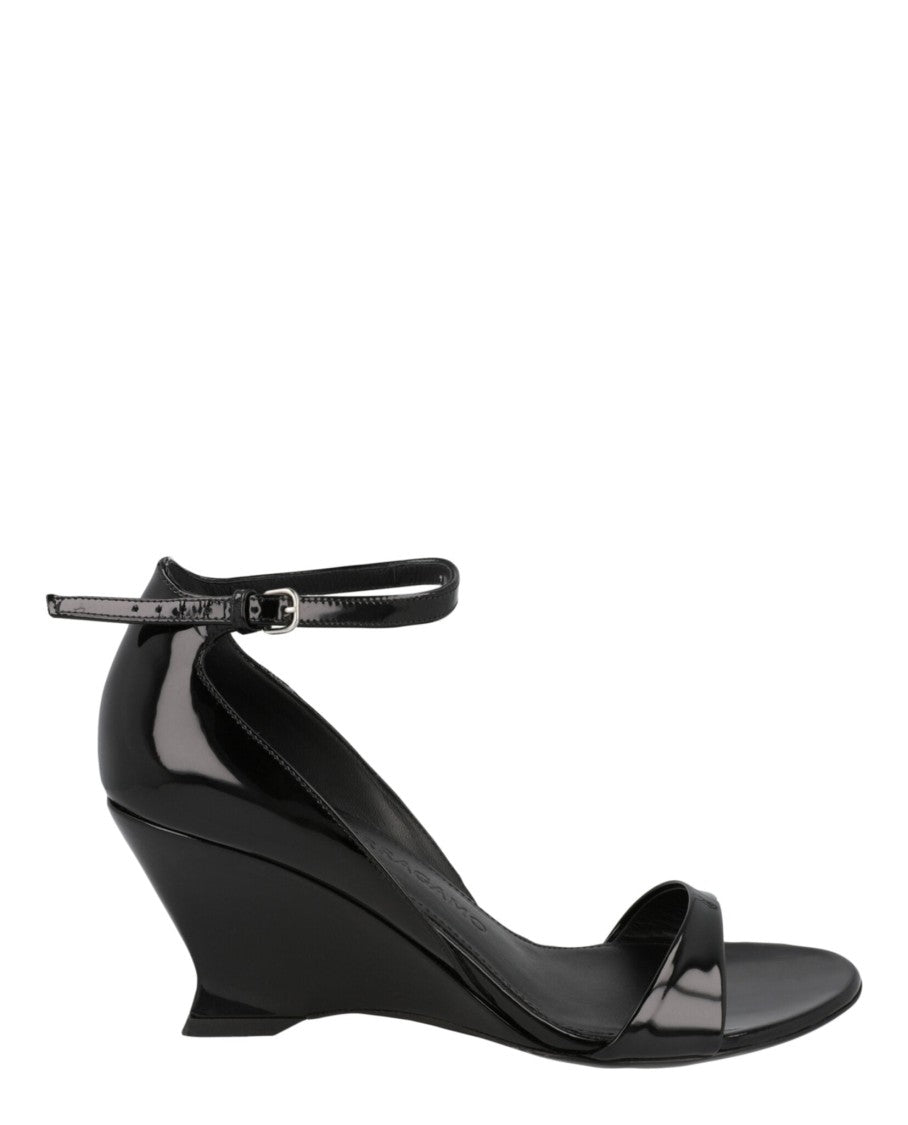 Ferragamo Vidette Patent Leather Wedge Sandals