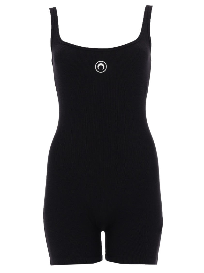 Marine Serre Short Fitted Jumpsuit Logo Romper