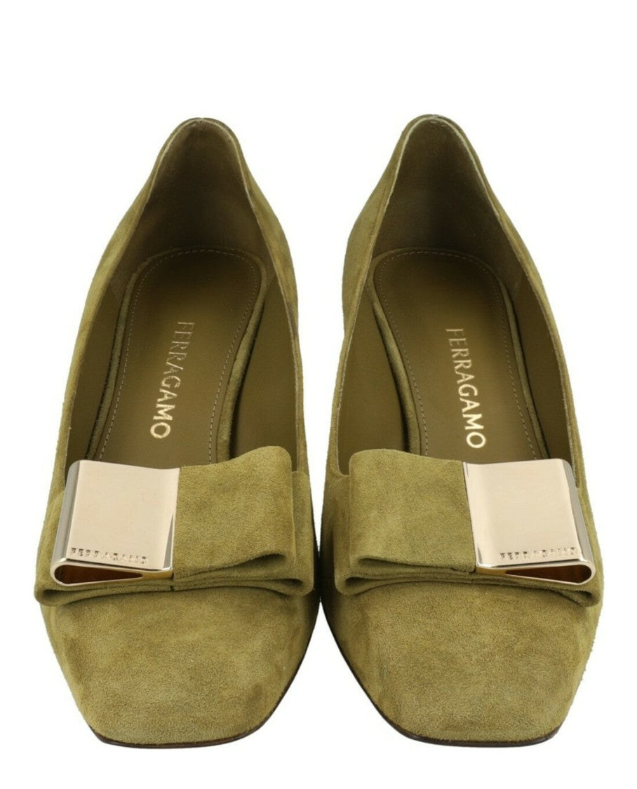 Ferragamo Lena Suede Pumps