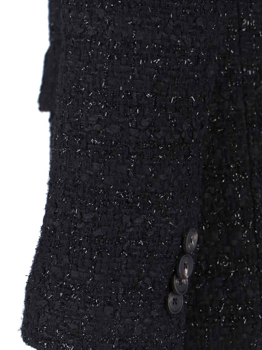 Tagliatore Tailored Black Jacket With Notched Lapel And Textured Fabric