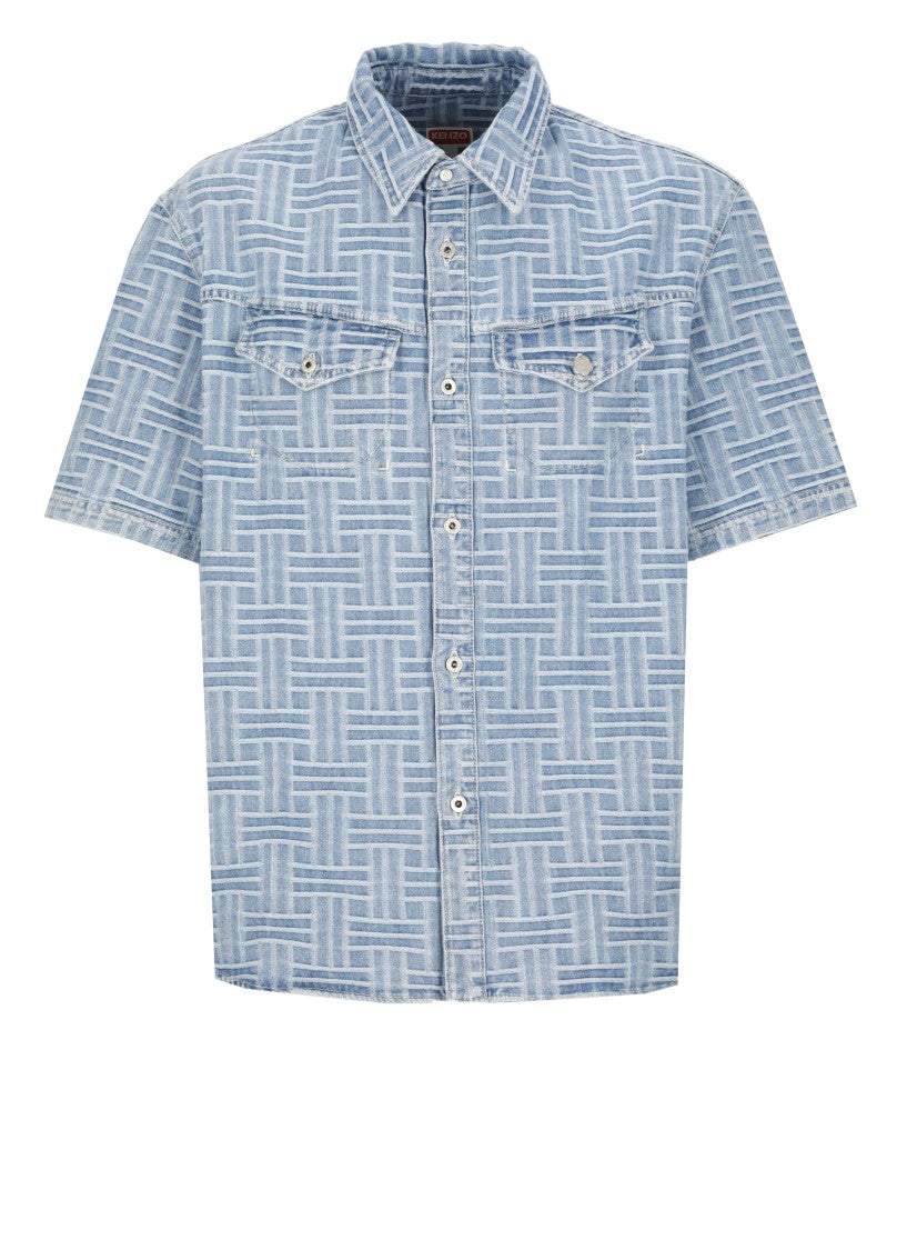 Kenzo Light Blue Weave Shirt