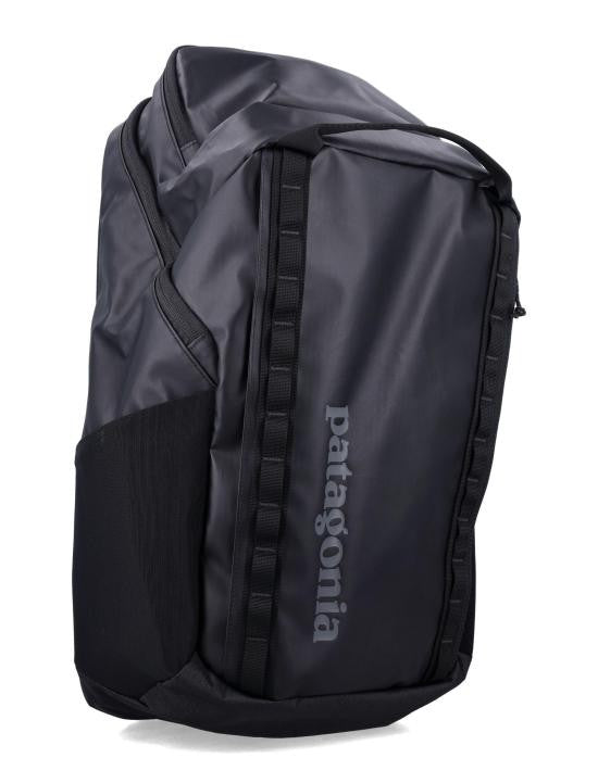 Patagonia Structured Black Backpack With Webbing Loops And Padded Straps