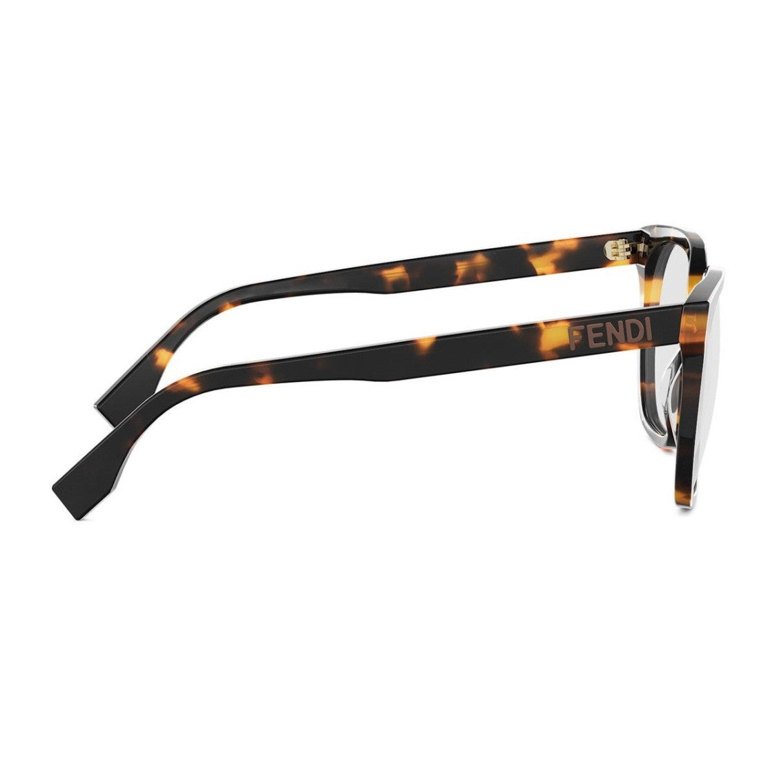 Fendi Havana Lettering Acetate Square Sunglasses