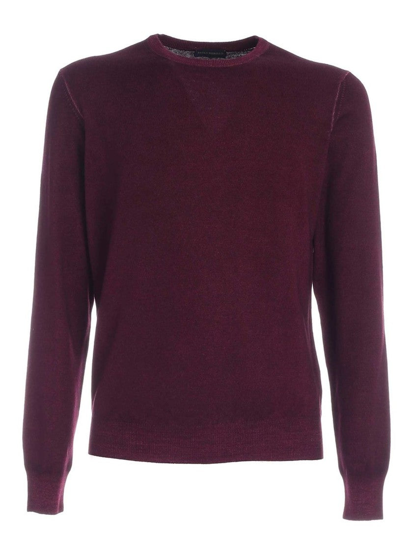 Paolo Fiorillo Capri Refined Plum Long-Sleeve Pullover Sweater