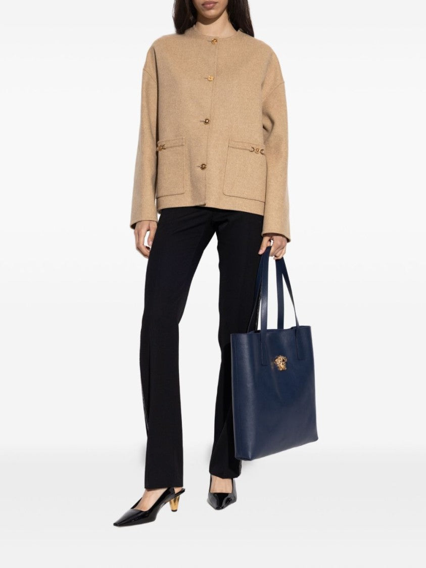 Versace Boxy Silhouette Jacket With Gold-Tone Buttons