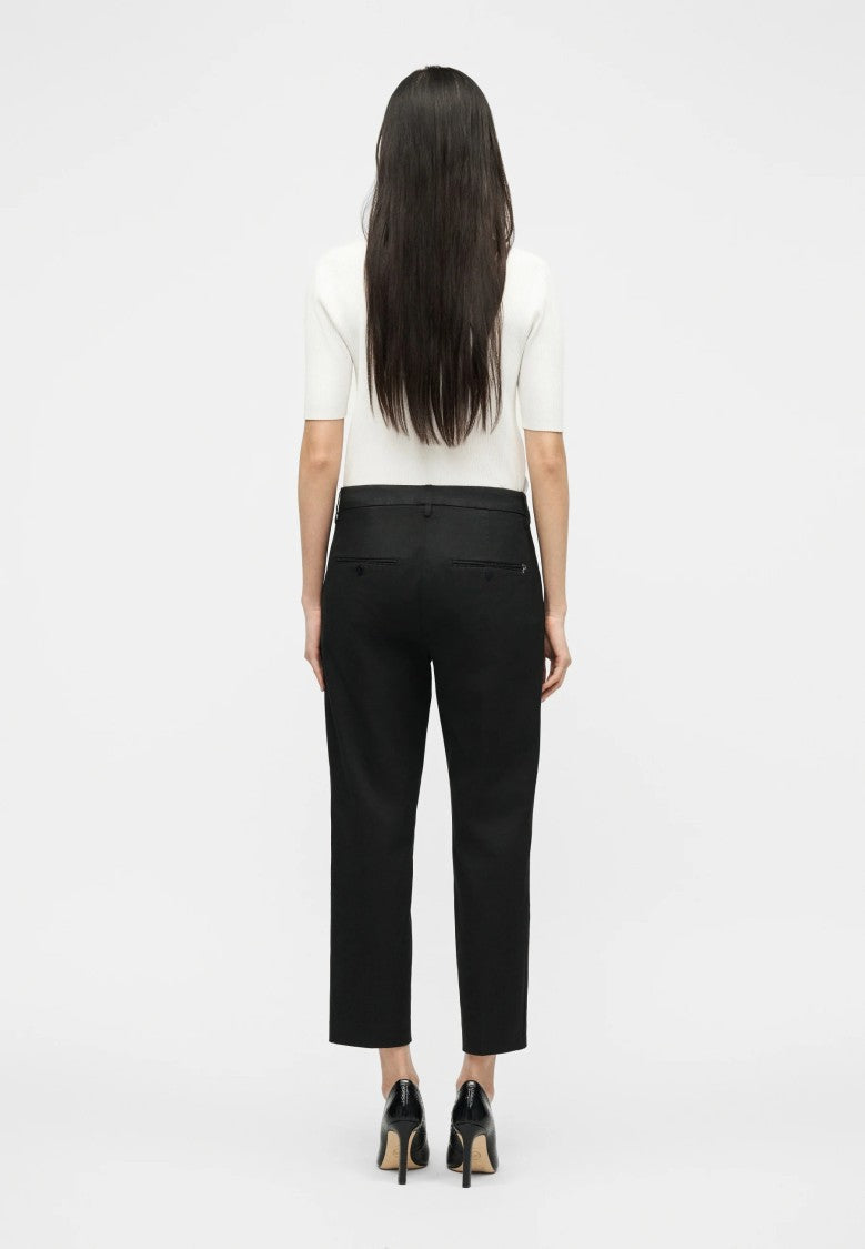 Dondup Black Nima High-Waisted Straight Cropped Pants