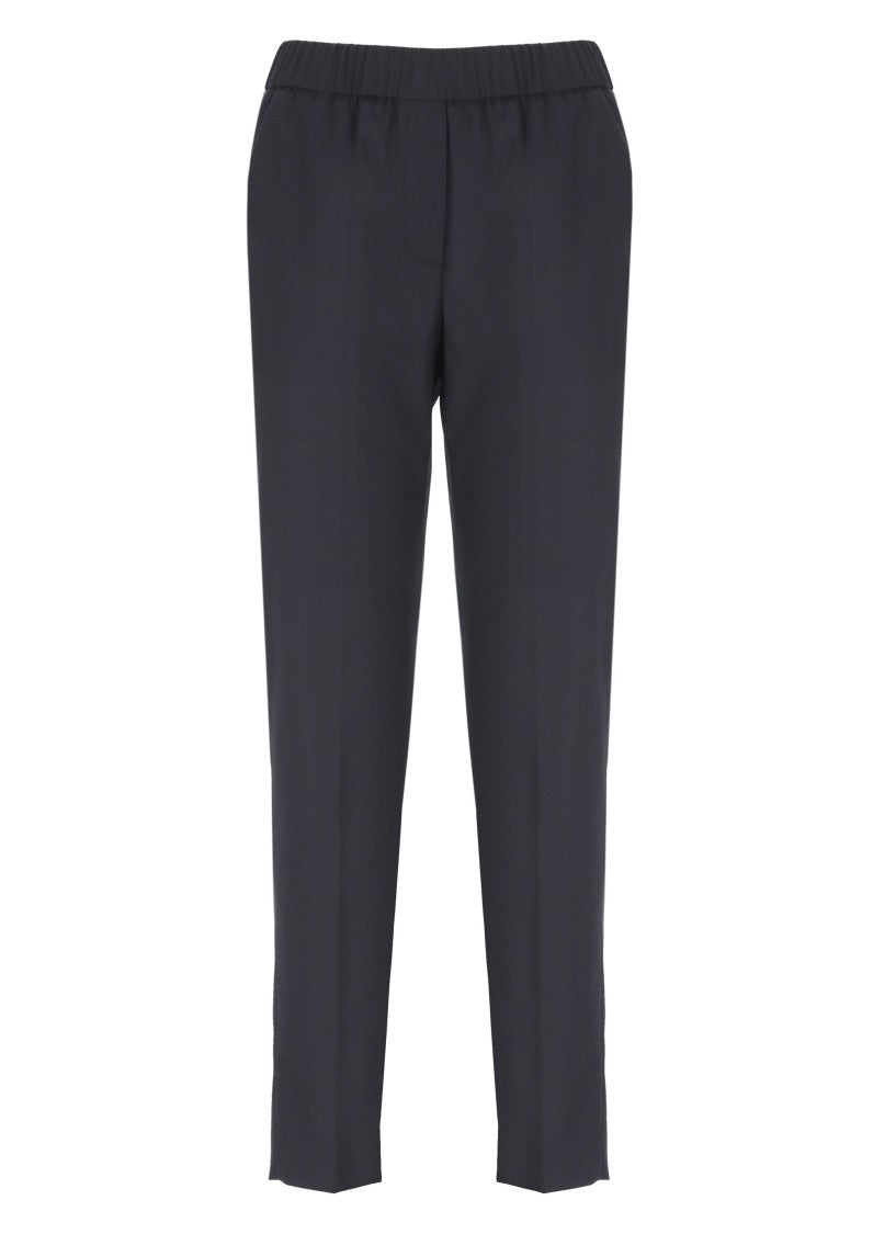 Peserico Dark Blue Merino Wool Pants