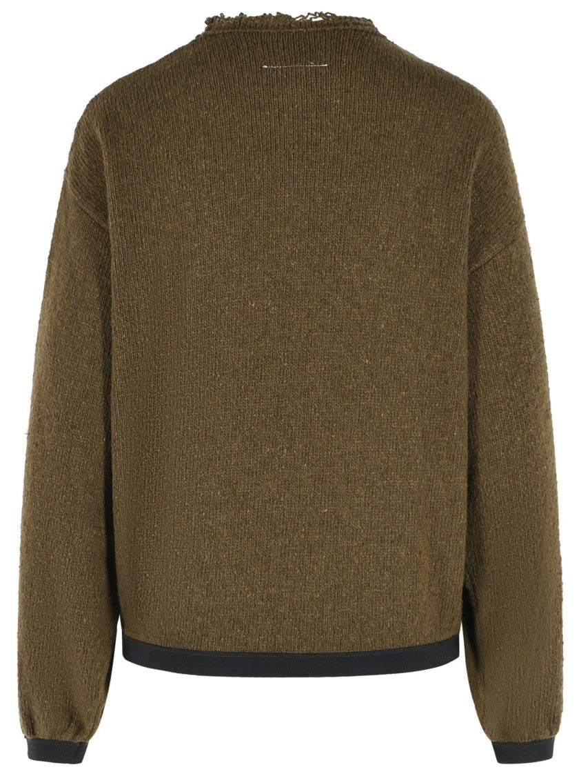 Mm6 By Maison Margiela Green Wool Blend Sweater
