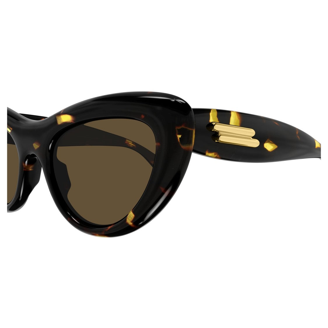 Bottega Veneta Bv1282s Glossy Tortoiseshell Cat-Eye Sunglasses