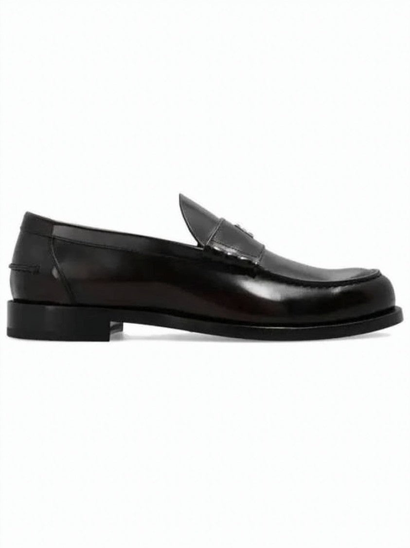 Givenchy Polished Black Leather Loafers With Subtle Strap Detail