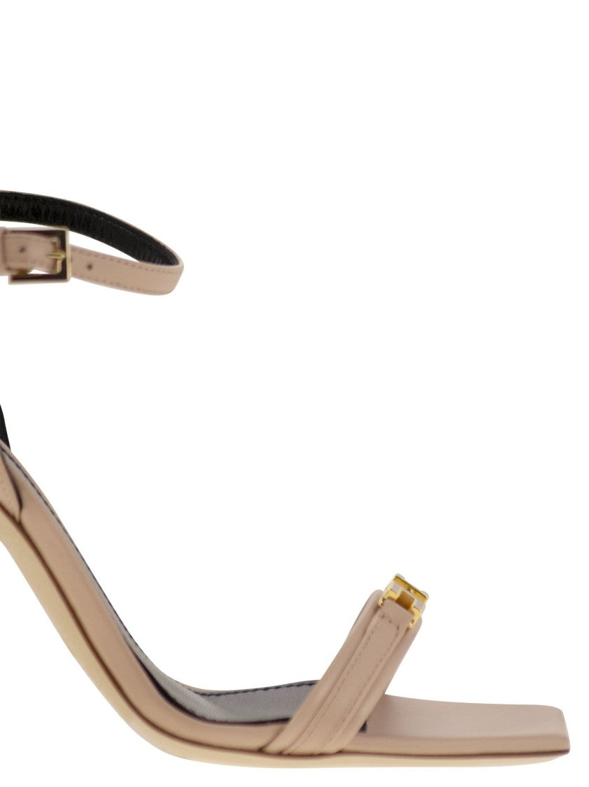 Elisabetta Franchi Nappa Leather Sandal With Enamelled Horsebit