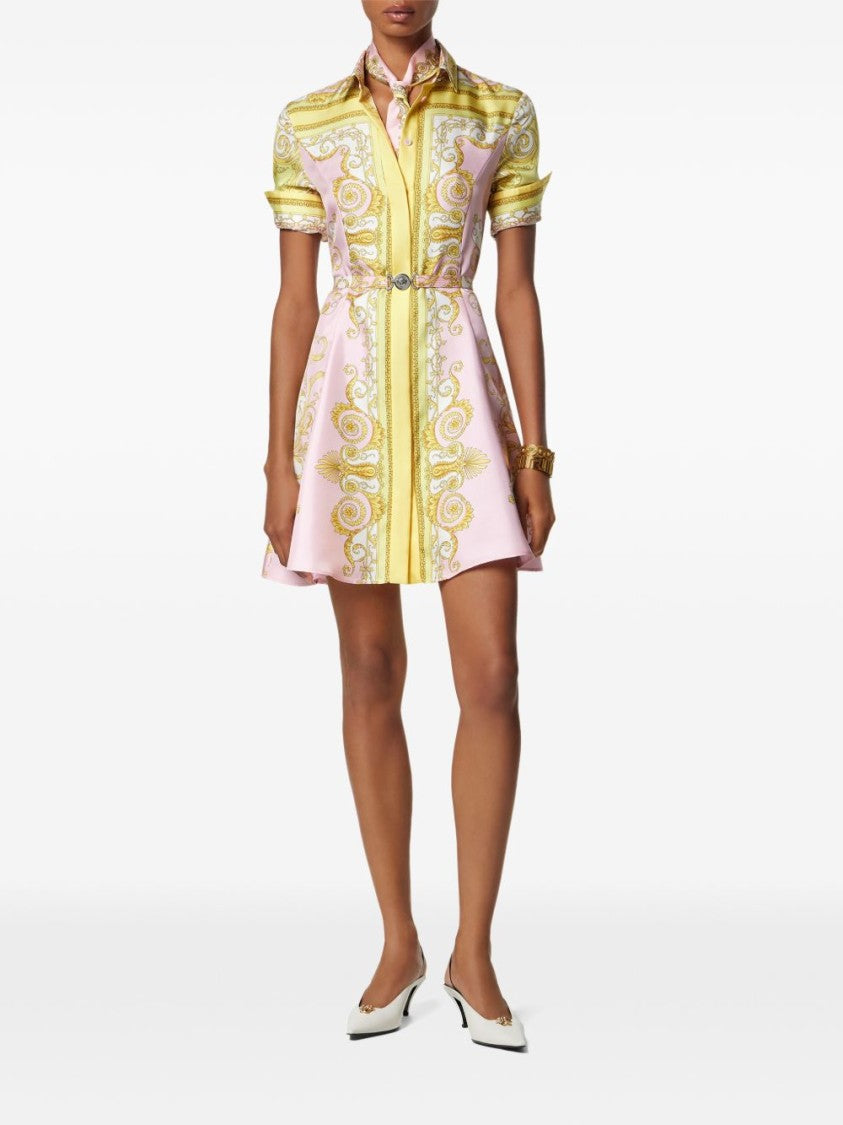 Versace Mini Dress With Baroque Print