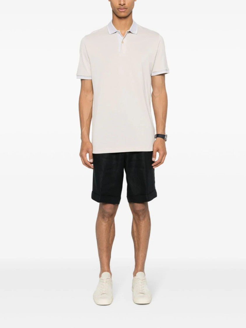 Peserico Pressed-Crease Linen Shorts