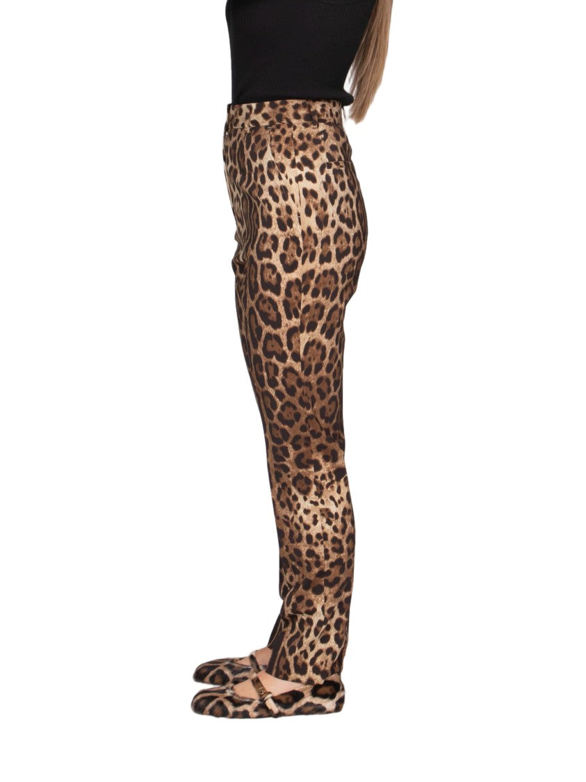 Dolce & Gabbana Leopard Print High-Waisted Tailored Pants