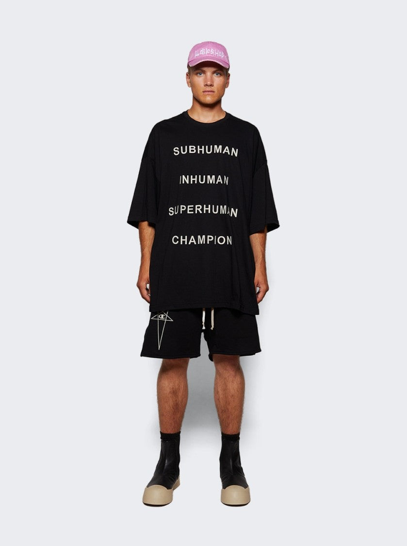 Rick Owens Knitted Black Shorts With Elasticated Waistband