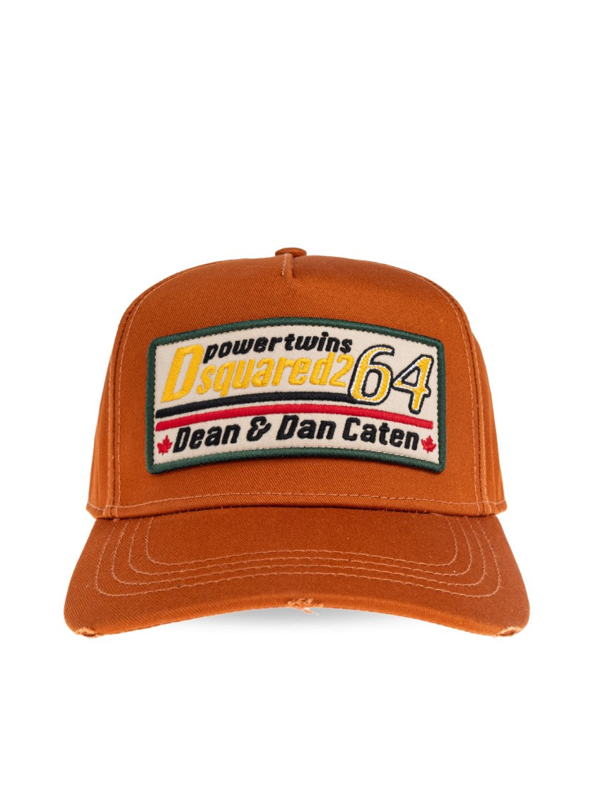 Dsquared2 Brown Logo Patch Cotton Baseball Cap