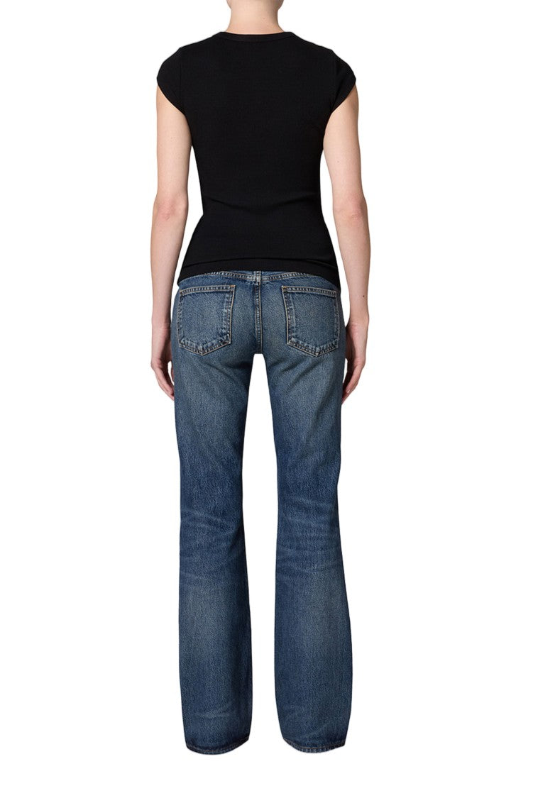 Agolde Dark Blue Bootcut Rigid Denim Jeans