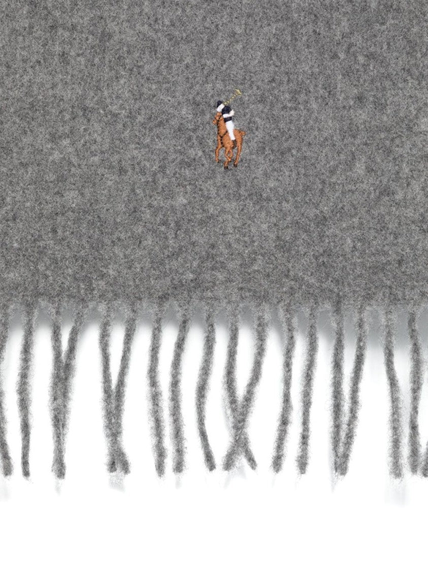 Polo Ralph Lauren Fringed Wool Scarf With Subtle Logo Detail