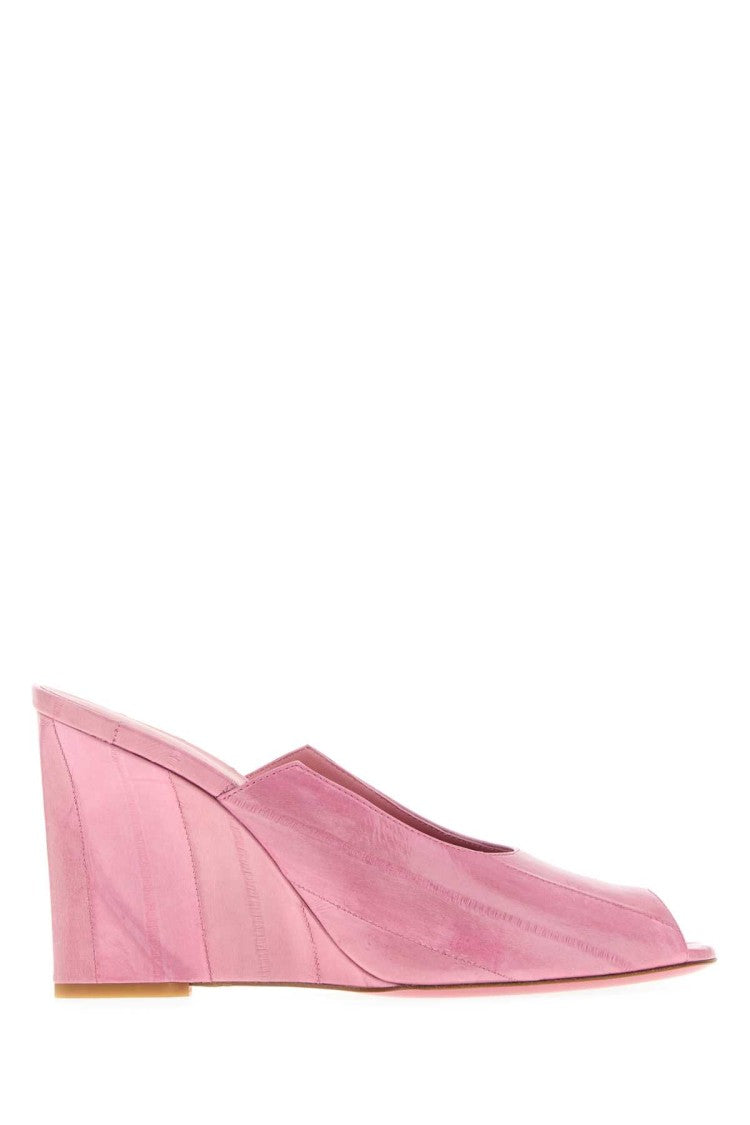 Fendi Pink Leather Arco Wedges