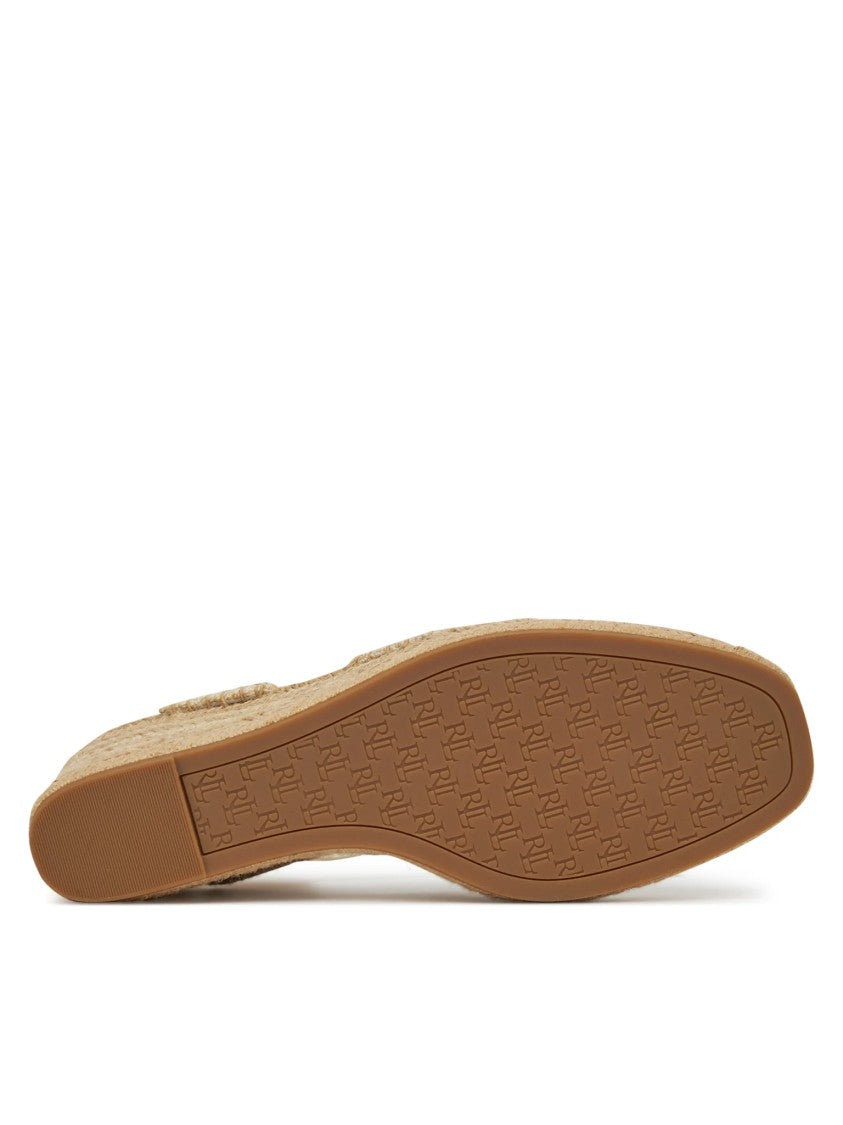 Lauren Ralph Lauren Woven Detailing Closed-Toe Wedge Espadrilles With Jute-Wrapped Platform