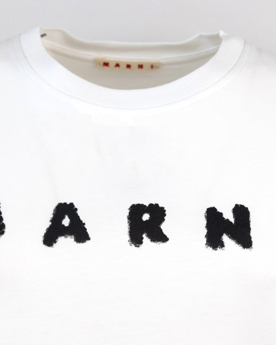 Marni White Logo Print T-Shirt