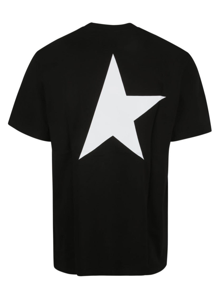 Golden Goose Half-Sleeve Black T-Shirt With Iconic Logo And Star