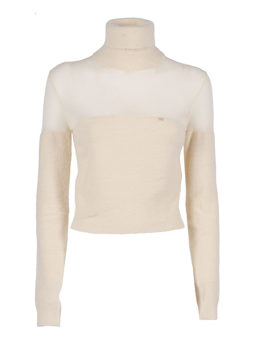 Elisabetta Franchi Finely Knit Sweater With Classic Round Neckline