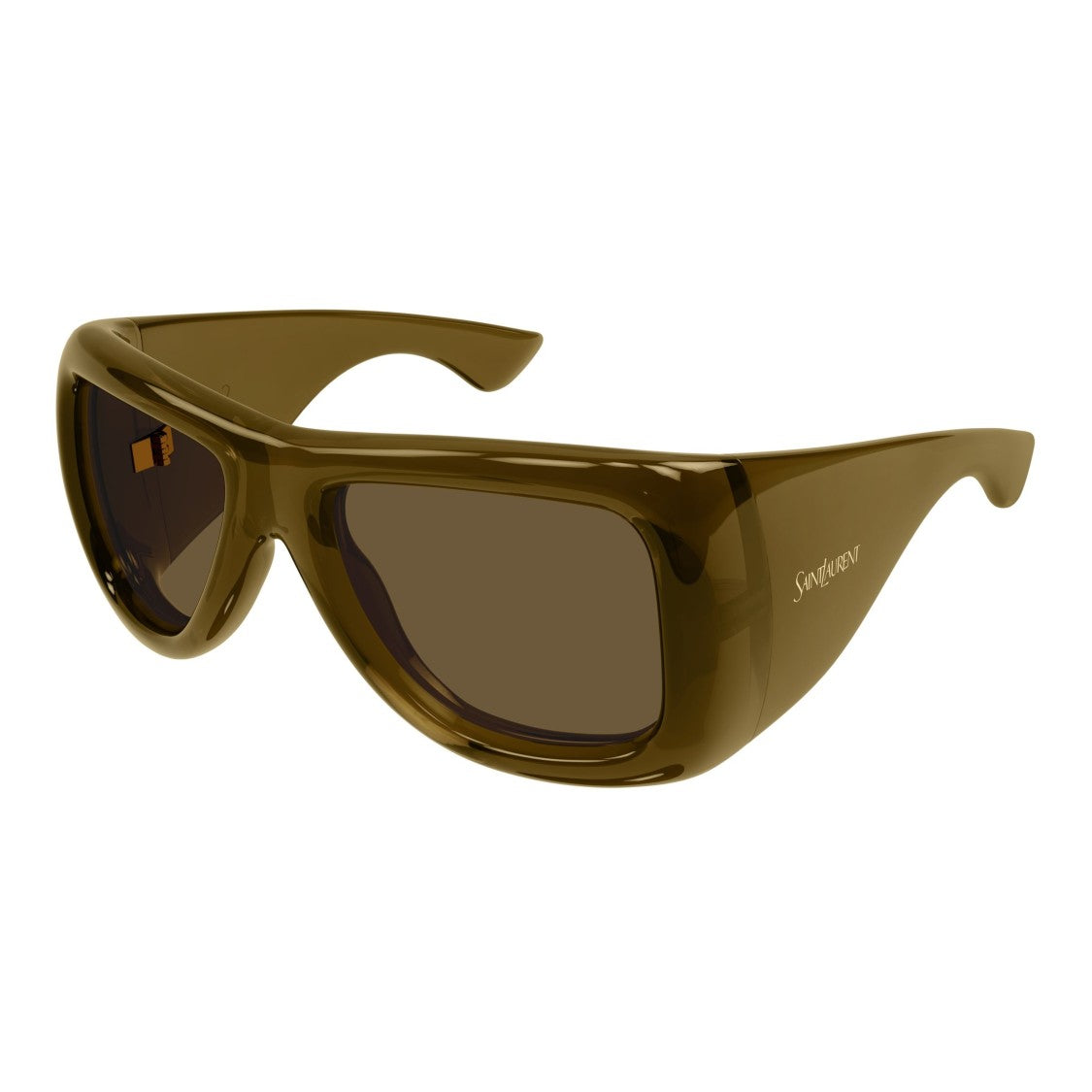 Saint Laurent Oversized Rectangular Sunglasses With Glossy Finish And Subtle Branding