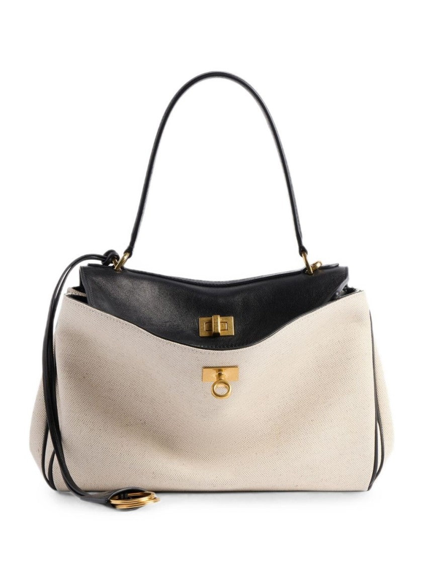 Balenciaga Beige Rodeo Small Linen Handbag