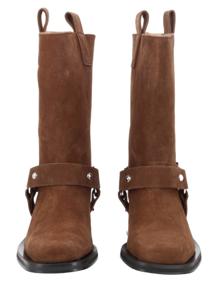 Ganni Mid-Calf Biker Recycled Leather Boots