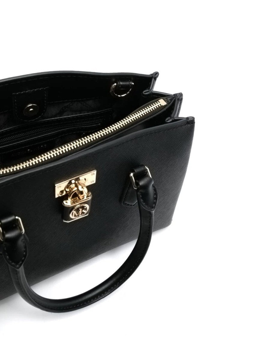 Michael Kors Structured Black Cow Leather Small Satchel