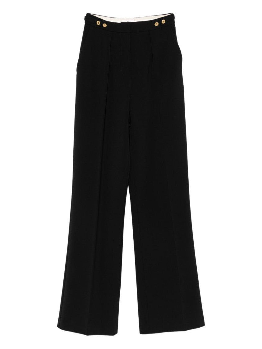 Elisabetta Franchi High-Waisted Wide-Leg Trousers With Pleat Detailing