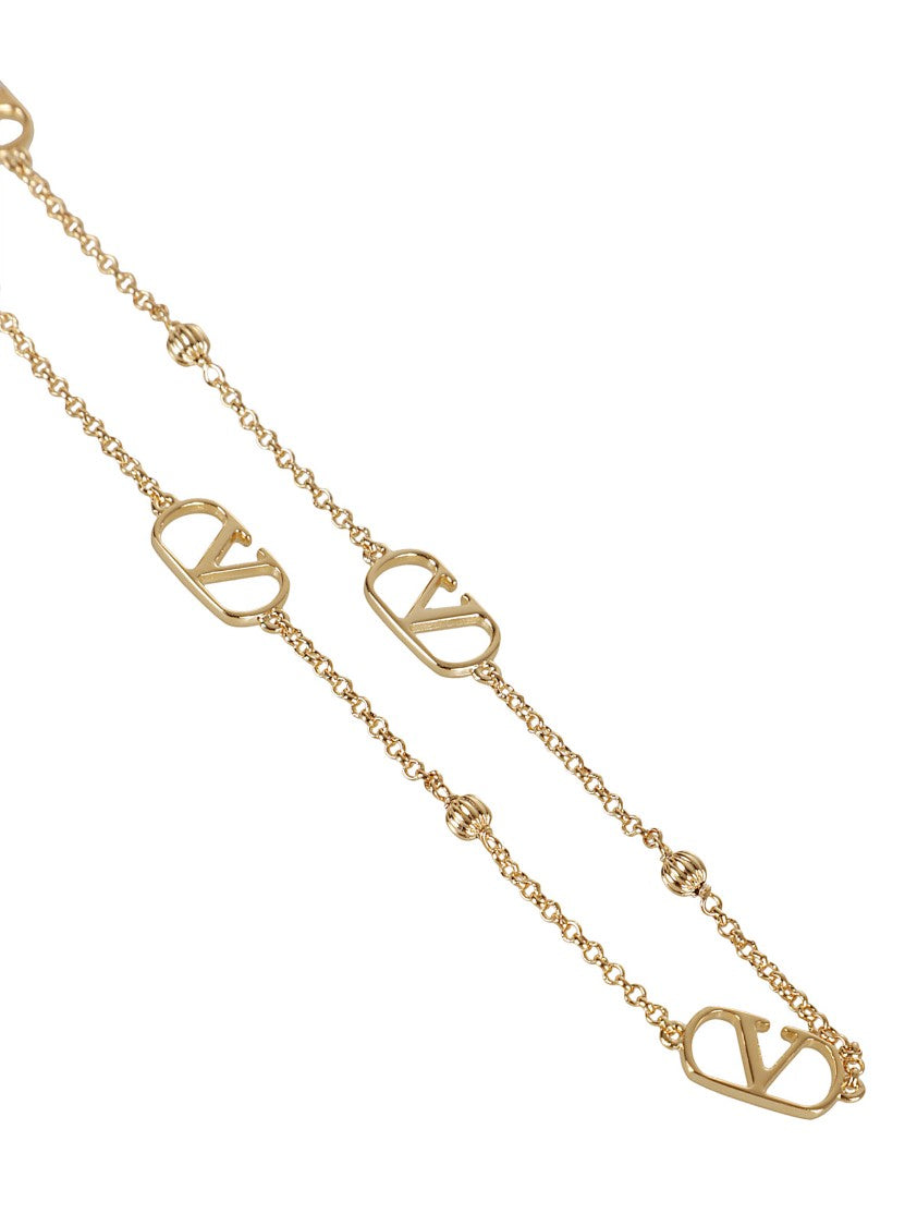 Valentino Garavani Geometric Gold Brass Chain Necklace