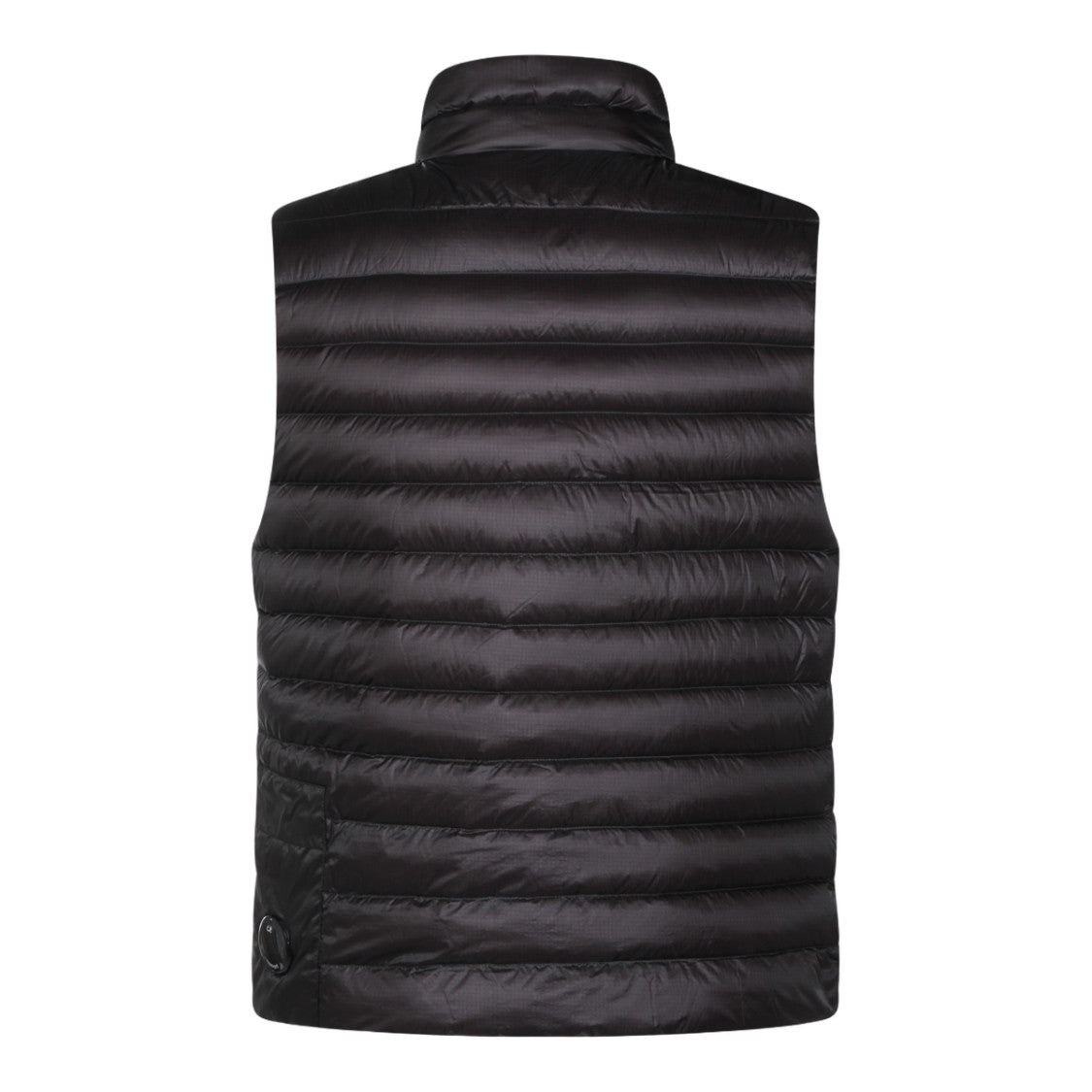 C.P. Company Sleeveless Black Quilted Vest With High Collar