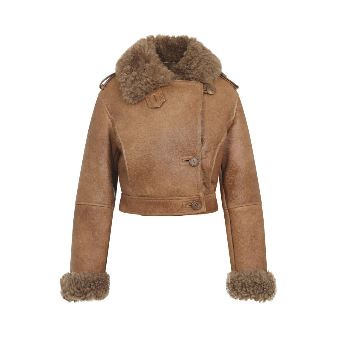 Chloé Amber Brown Sheep Skin Leather Jacket