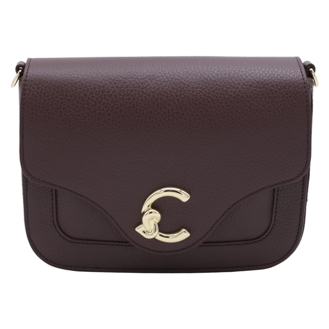 Coccinelle Structured Brown Pebbled Leather Coccinelle Handbag