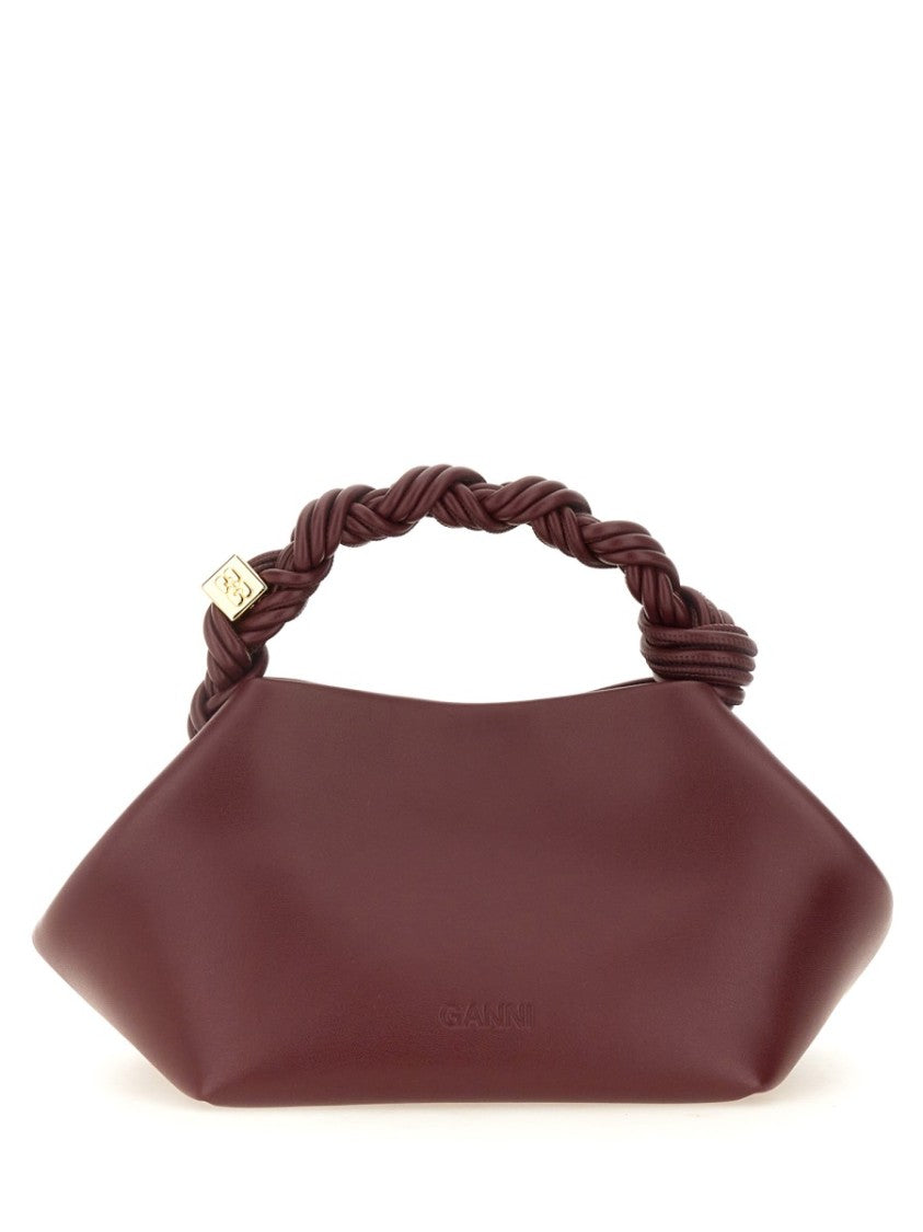 Ganni Small Geometric Shoulder Bag With Twisted Handle