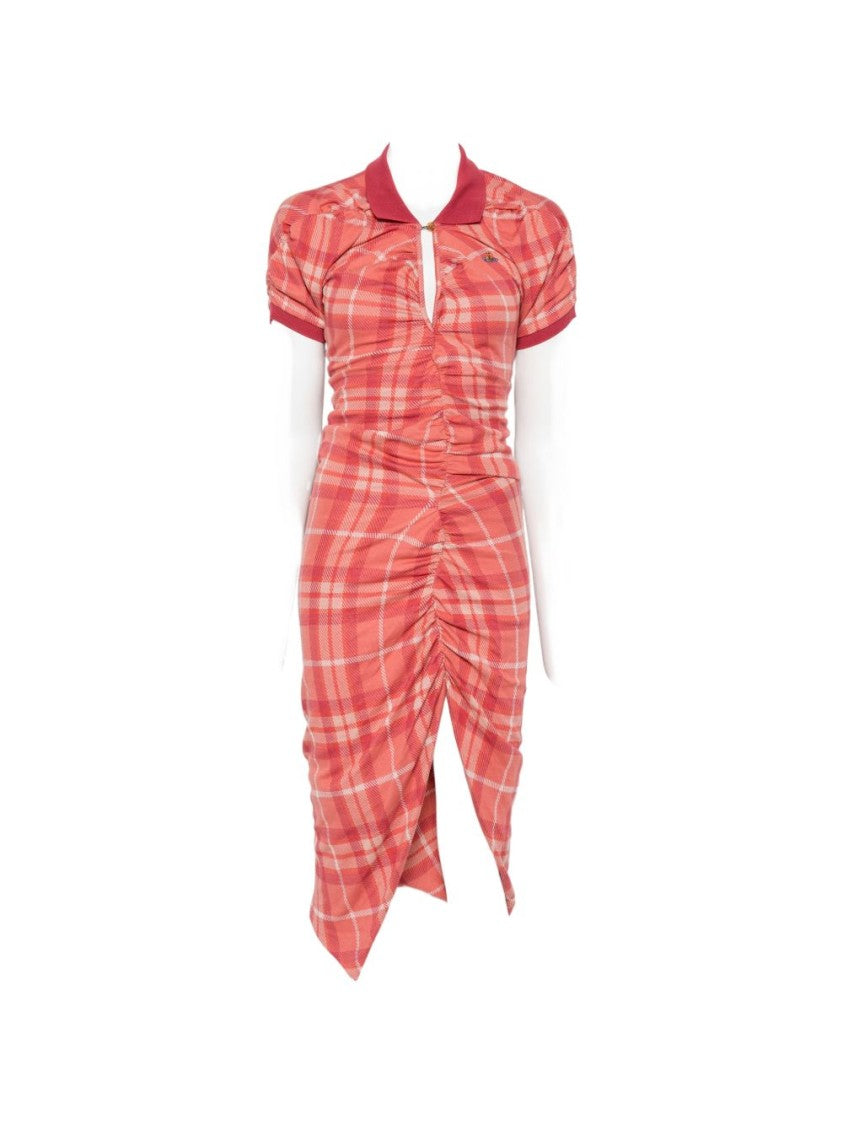 Vivienne Westwood Fitted Midi Dress With Ruched Front And Asymmetrical Hemline