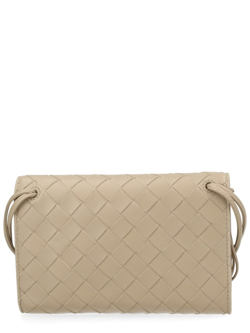 Bottega Veneta Woven Lamb Leather Pochette With Gold-Tone Hardware