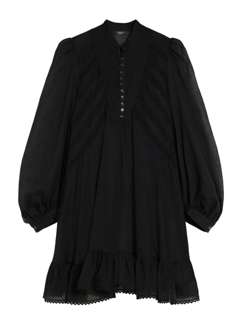 Max Mara Ruffled Black Mini Dress
