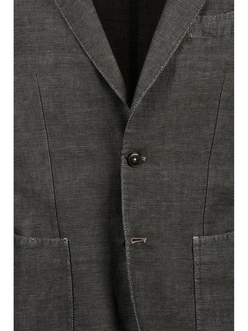 L.B.M. 1911 Brown Linen Cotton Rounded Jacket