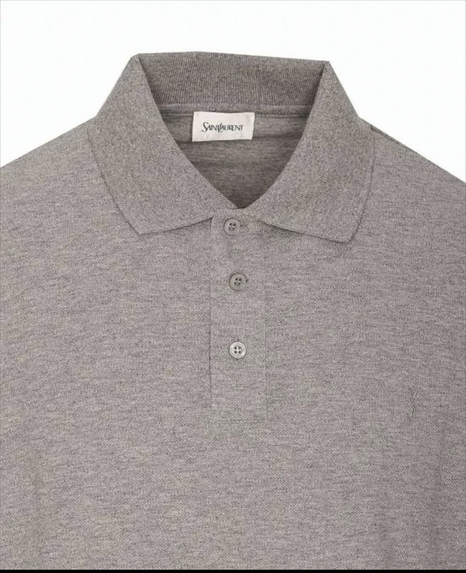 Saint Laurent Soft Knit Polo Shirt With Structured Collar