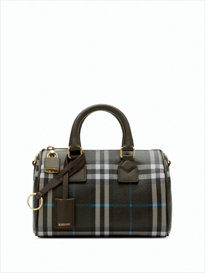 Burberry Structured Check Pattern Tote Bag
