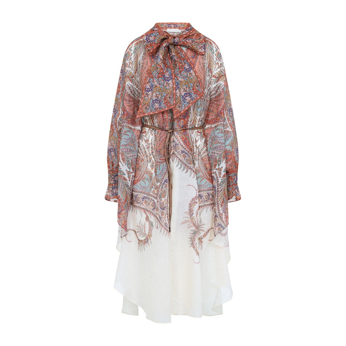 Zimmermann Rhiannon Multicolor Ramie Midi Dress